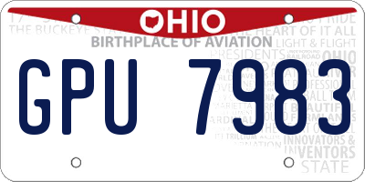 OH license plate GPU7983