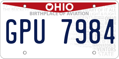 OH license plate GPU7984
