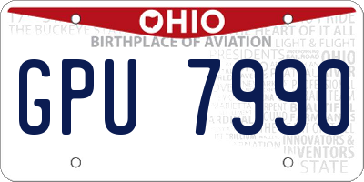 OH license plate GPU7990