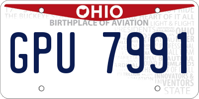 OH license plate GPU7991