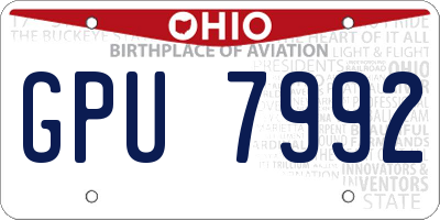OH license plate GPU7992