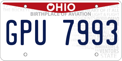 OH license plate GPU7993