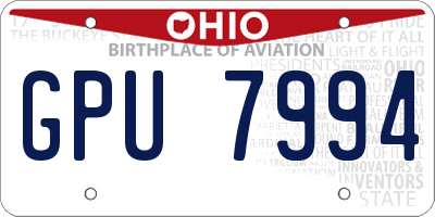 OH license plate GPU7994