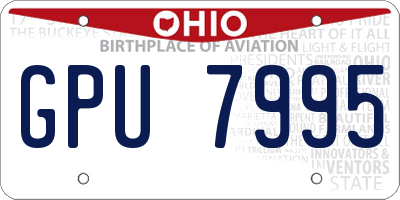 OH license plate GPU7995
