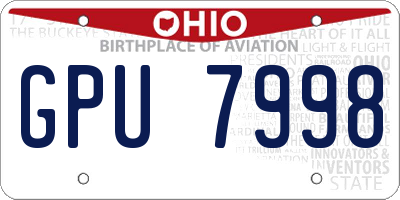OH license plate GPU7998
