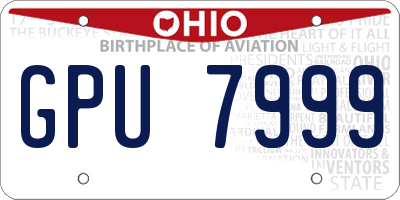 OH license plate GPU7999