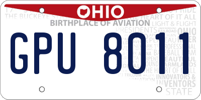 OH license plate GPU8011
