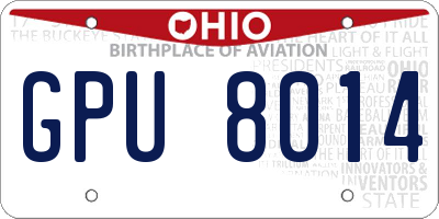 OH license plate GPU8014