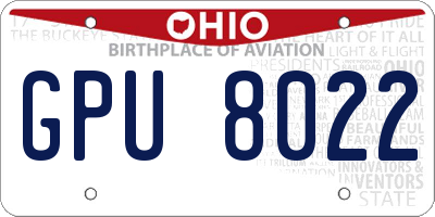 OH license plate GPU8022
