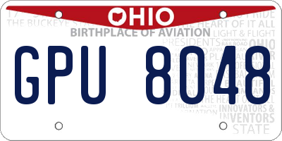 OH license plate GPU8048