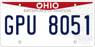 OH license plate GPU8051
