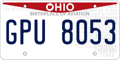 OH license plate GPU8053
