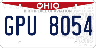 OH license plate GPU8054