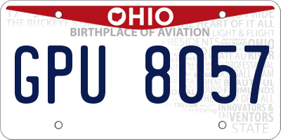 OH license plate GPU8057