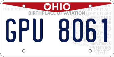 OH license plate GPU8061