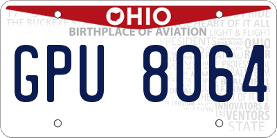 OH license plate GPU8064