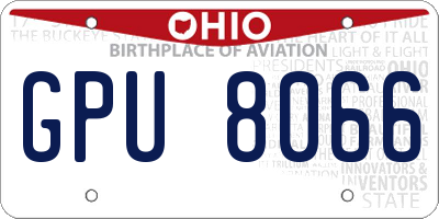 OH license plate GPU8066