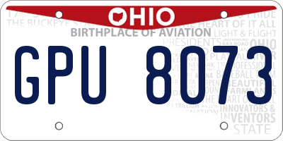 OH license plate GPU8073