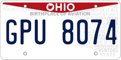 OH license plate GPU8074