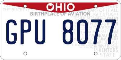 OH license plate GPU8077