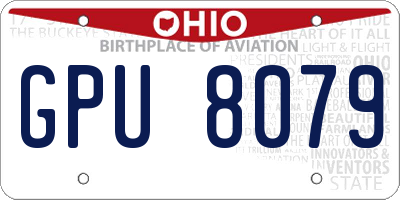 OH license plate GPU8079