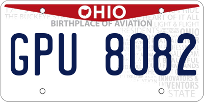 OH license plate GPU8082
