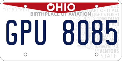 OH license plate GPU8085