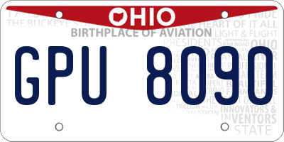 OH license plate GPU8090