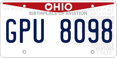 OH license plate GPU8098