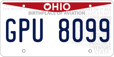 OH license plate GPU8099