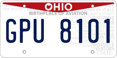 OH license plate GPU8101