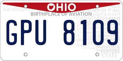 OH license plate GPU8109