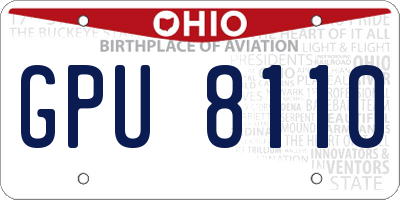 OH license plate GPU8110