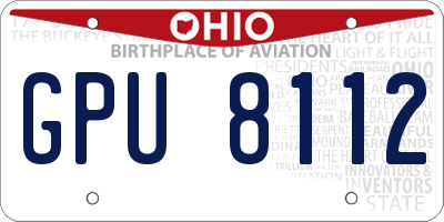 OH license plate GPU8112