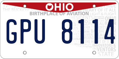 OH license plate GPU8114