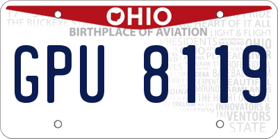 OH license plate GPU8119