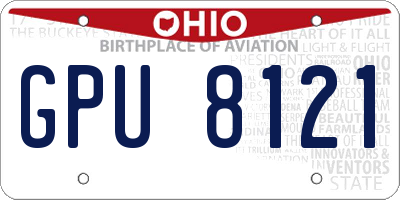 OH license plate GPU8121