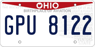 OH license plate GPU8122