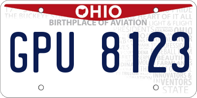 OH license plate GPU8123