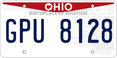OH license plate GPU8128