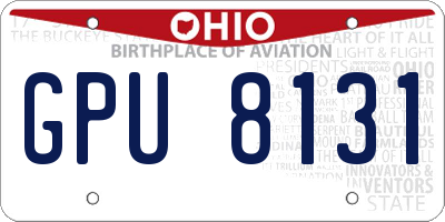 OH license plate GPU8131