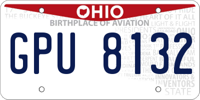 OH license plate GPU8132