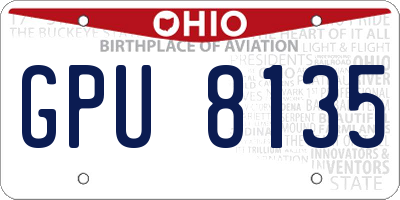 OH license plate GPU8135