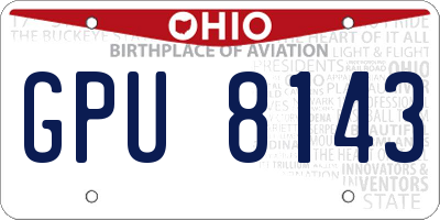 OH license plate GPU8143