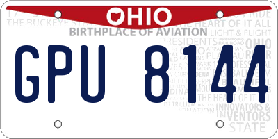 OH license plate GPU8144