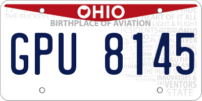 OH license plate GPU8145