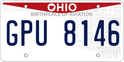 OH license plate GPU8146