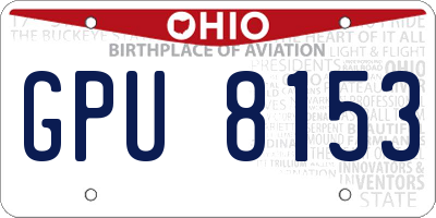 OH license plate GPU8153