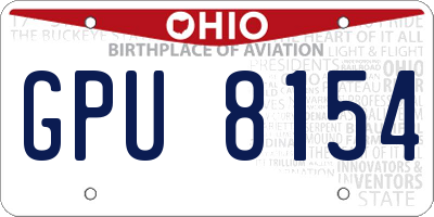 OH license plate GPU8154