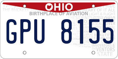 OH license plate GPU8155
